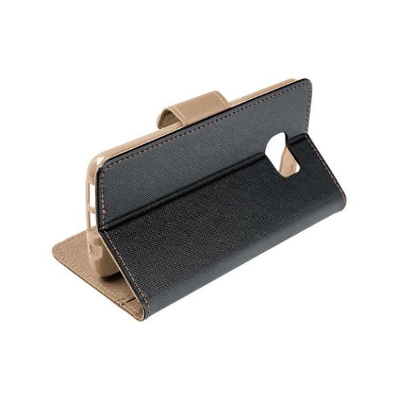 Fancy Apple iPhone 15 flip tok, fekete/ arany
