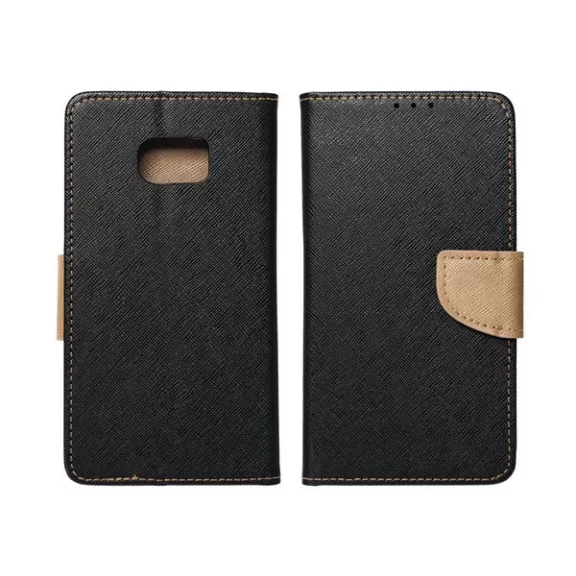 Fancy Apple iPhone 15 Pro Max flip tok, fekete/arany