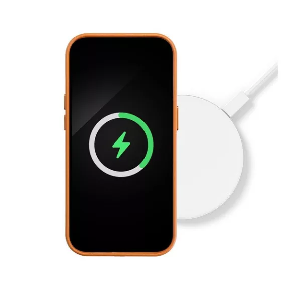 Magsafe műbőr tok Apple iPhone 15 Plus , narancs