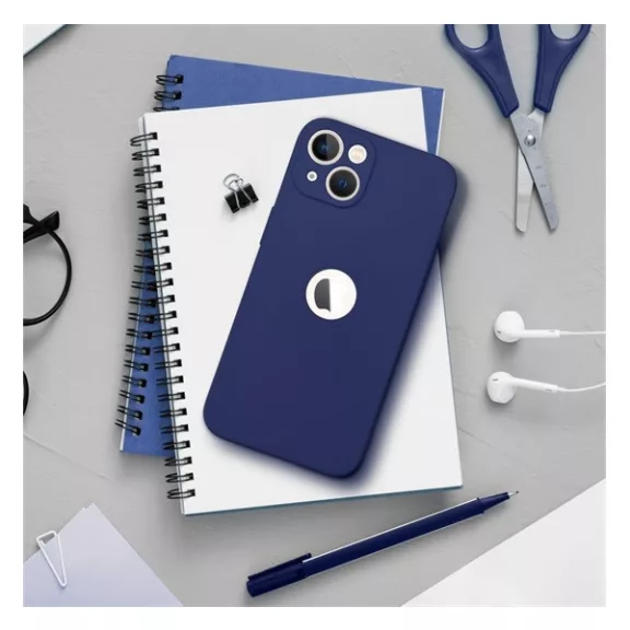 Forcell Soft Apple iPhone 15 Plus szilikon tok, sötétkék