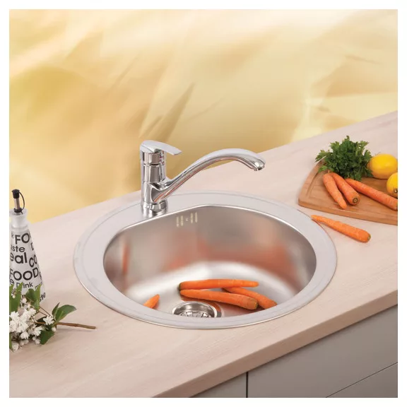 Metalac Venera 480E Ø90 Egymedencés Mosogatótálca - Inox