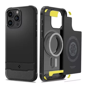   Spigen Rugged Armor MagFit Apple iPhone 15 Pro Max tok, MagSafe, Matte Black, fekete