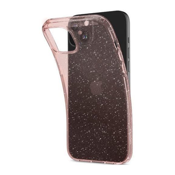 Spigen Liquid Crystal Glitter Apple iPhone 15 Plus tok, csillámos, rózsaszín, átlátszó