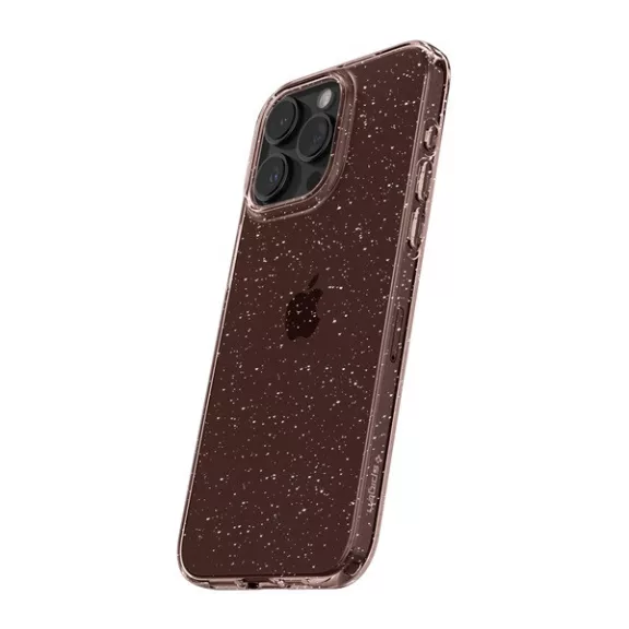 Spigen Liquid Crystal Glitter Apple iPhone 15 Pro tok, csillámos, rózsaszín, átlátszó