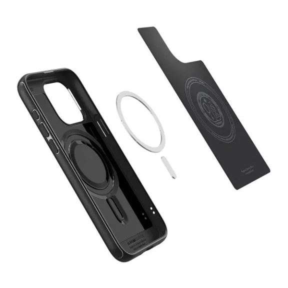 Spigen Mag Armor MagFit Apple iPhone 15 Pro tok, MagSafe, Matte Black, fekete