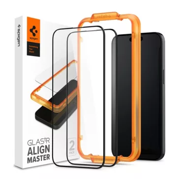   Spigen AlignMaster Glas.tR Apple iPhone 15 Pro Tempered kijelzővédő fólia (2db)