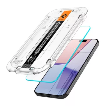   Spigen Glas.tR EZ Fit Apple iPhone 15 Pro Max Tempered kijelzővédő fólia felhelyező kerettel (2db)
