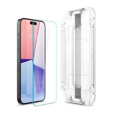   Spigen Glas.tR EZ Fit Apple iPhone 15 Pro Max Tempered kijelzővédő fólia felhelyező kerettel (2db)