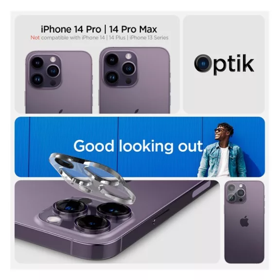 Spigen Glas.tR Optik Apple 16 Pro / 16 Pro Max / 15 Pro / 15 Pro Max / 14 Pro / 14 Pro Max Tempered kameravédő fólia (2db)