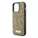 Guess Rhinestone Metal Logo Apple iPhone 15 Pro hátlap tok, sárga