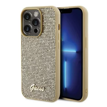   Guess Disco Metal Script Apple iPhone 15 Pro hátlap tok, arany