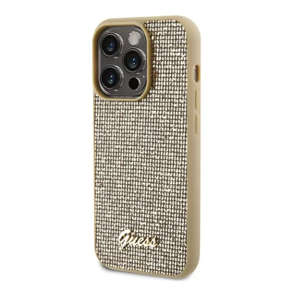 Guess Disco Metal Script Apple iPhone 15 Pro hátlap tok, arany