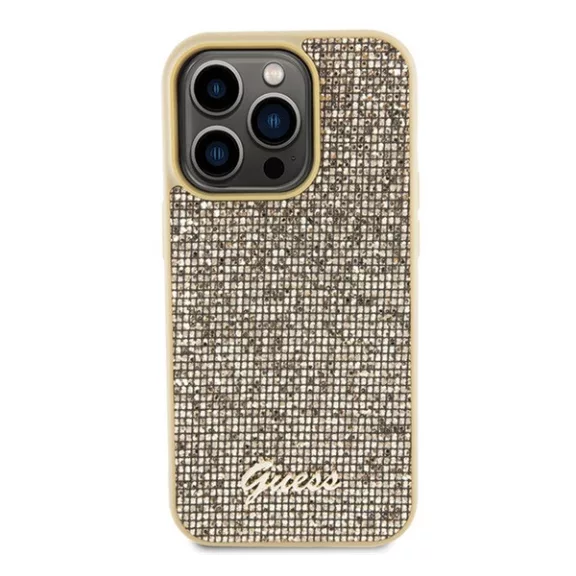 Guess Disco Metal Script Apple iPhone 15 Pro hátlap tok, arany