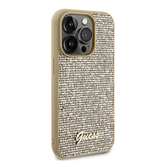 Guess Disco Metal Script Apple iPhone 15 Pro hátlap tok, arany