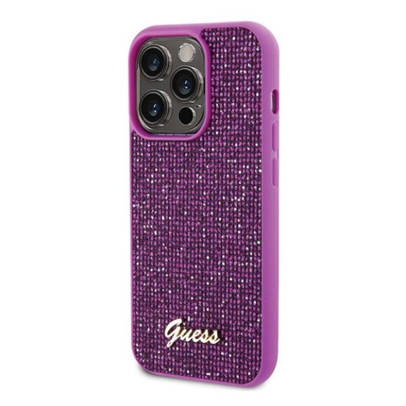 Guess Disco Metal Script Apple iPhone 15 Pro hátlap tok, fuksia