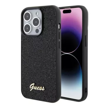   Guess Disco Metal Script Apple iPhone 15 Pro hátlap tok, fekete