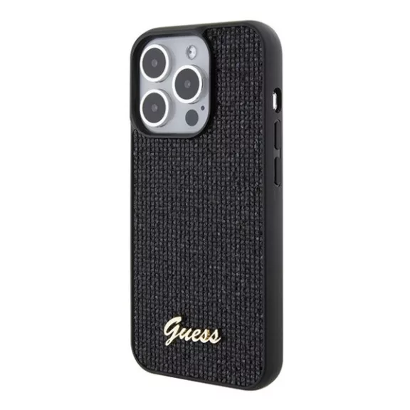 Guess Disco Metal Script Apple iPhone 15 Pro hátlap tok, fekete