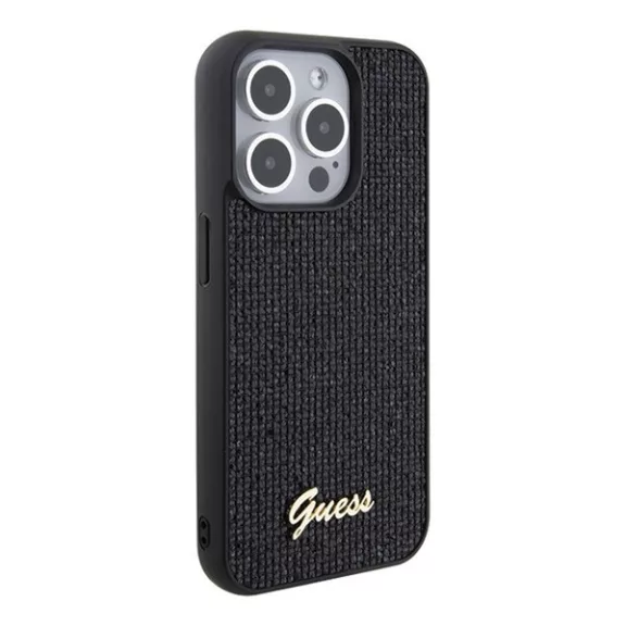 Guess Disco Metal Script Apple iPhone 15 Pro hátlap tok, fekete