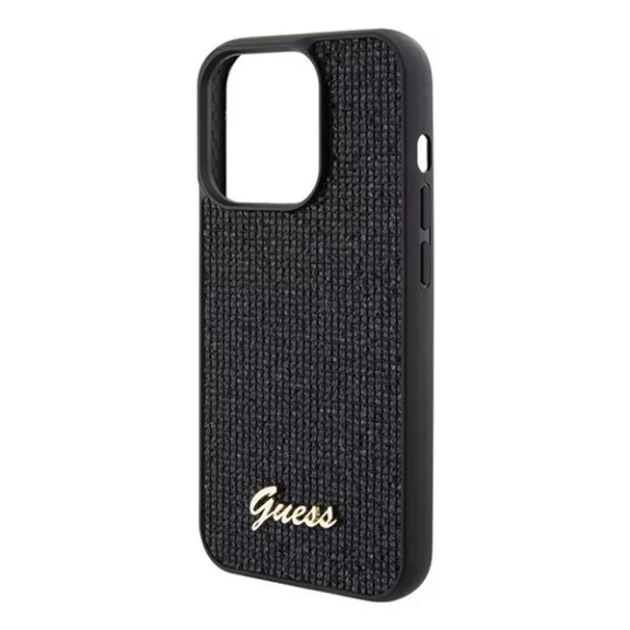 Guess Disco Metal Script Apple iPhone 15 Pro hátlap tok, fekete