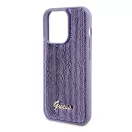 Guess Sequin Script Metal Apple iPhone 15 Pro hátlap tok, lila