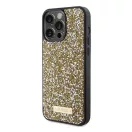 Guess Rhinestone Metal Logo Apple iPhone 15 Pro Max hátlap tok, sárga