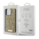 Guess Rhinestone Metal Logo Apple iPhone 15 Pro Max hátlap tok, sárga