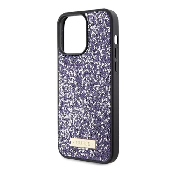 Guess Rhinestone Metal Logo Apple iPhone 15 Pro Max hátlap tok, lila