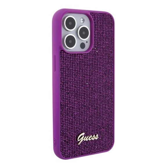 Guess Disco Metal Script Apple iPhone 15 Pro Max hátlap tok, fuksia