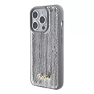 Guess Sequin Script Metal Apple iPhone 15 Pro Max hátlap tok, ezüst