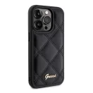 Guess Quilted Metal Logo Apple iPhone 15 Pro Max hátlap tok, fekete