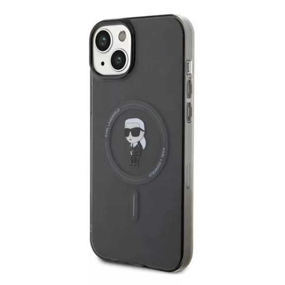 Karl Lagerfeld IML Ikonik MagSafe Apple iPhone 15 Plus hátlap tok, fekete