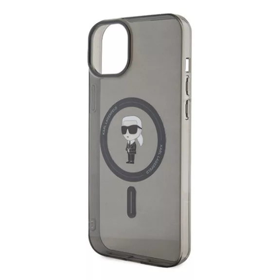 Karl Lagerfeld IML Ikonik MagSafe Apple iPhone 15 Plus hátlap tok, fekete
