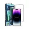 Apple iPhone 15 Plus / iPhone 16 Plus 5D Full Glue hajlított tempered glass kijelzővédő üvegfólia felhelyezőkerettel, fekete
