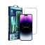 Apple iPhone 15 Plus / iPhone 16 Plus 5D Full Glue hajlított tempered glass kijelzővédő üvegfólia felhelyezőkerettel, fekete