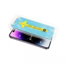 Apple iPhone 15 Pro Max, 5D Full Glue hajlított tempered glass kijelzővédő üvegfólia felhelyezőkerettel, fekete