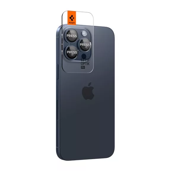 Spigen Glas.tR EZ Fit Optik Pro Apple iPhone 14 Pro / 14 Pro Max / 15 Pro / 15 Pro Max / 16 Pro / 16 Pro Max / 17 Pro / 17 Pro Max, Tempered kameralencse-védő fólia, kék titánium (2db)