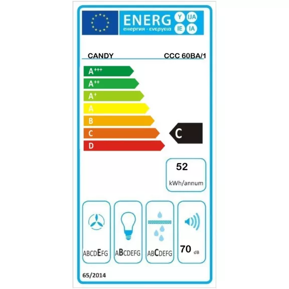 Candy CCC 60BA/1 páraelszívó, kürtős, fehér Candy CCC 60BA/1 páraelszívó, kürtős, fehér
