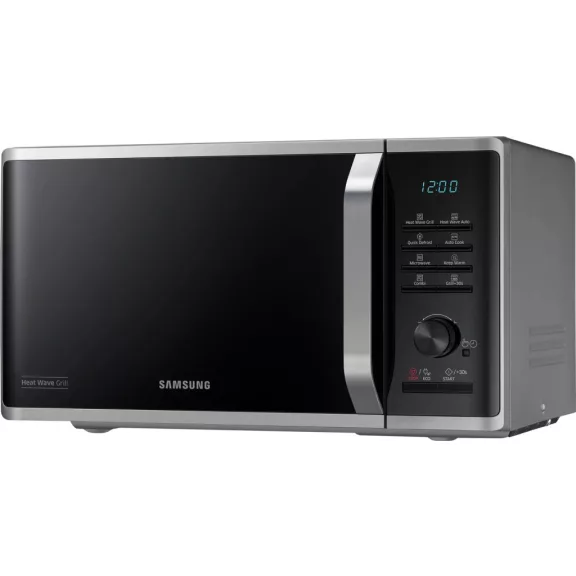Samsung MG23K3575AS/EO Szabadonálló grill mikrohullámú sütő Heat Wave grillrendszerrel 23 L, ezüst