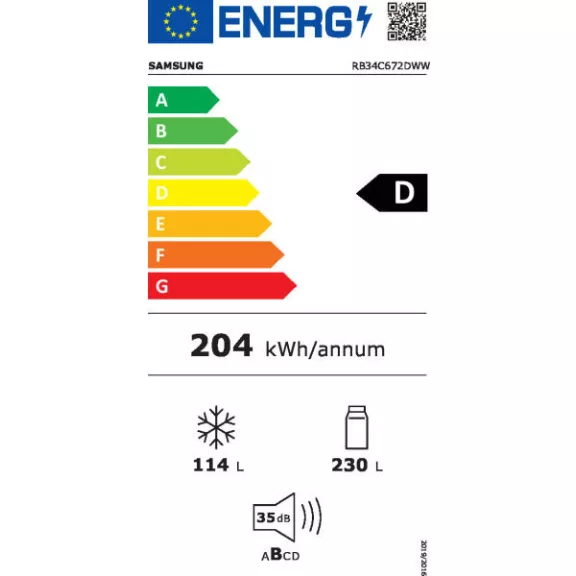 Samsung RB34C672DWW/EF Alulfagyasztós hűtőszekrény Samsung RB34C672DWW/EF Alulfagyasztós hűtőszekrény