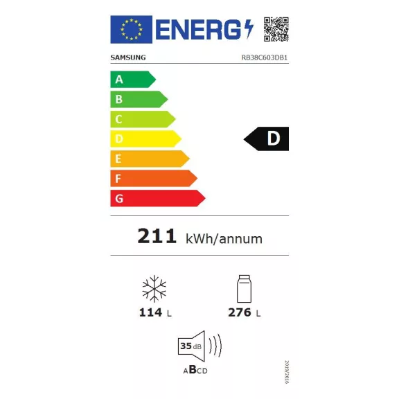 Samsung RB38C603DB1/EF Alulfagyasztós hűtőszekrény