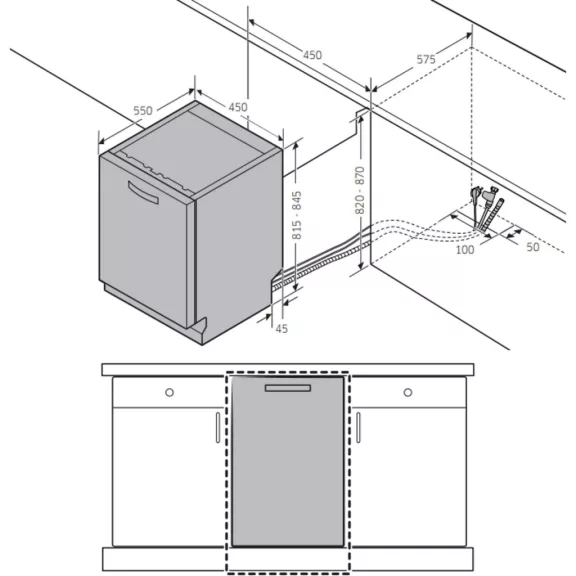 Samsung DW50DG450B00LE Beépíthető mosogatógép