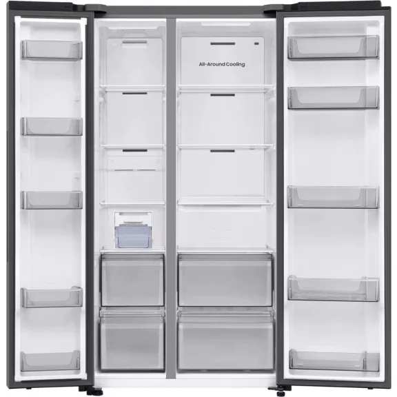 Samsung RS70F65QETEO Side-by-Side hűtőszekrény AI Energia üzemmóddal 659 L, matt metál Samsung RS70F65QETEO Side-by-Side hűtőszekrény AI Energia üzemmóddal 659 L, matt metál