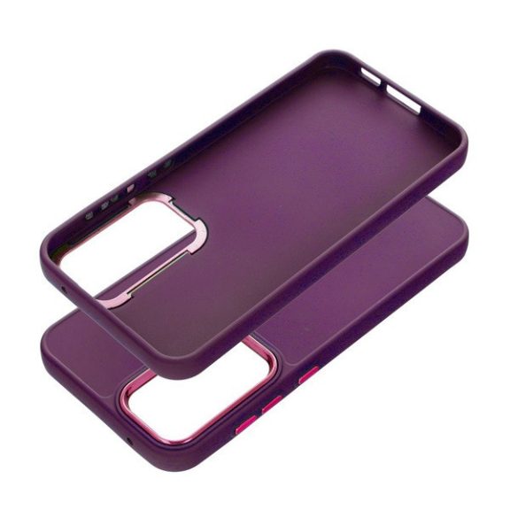 Frame Samsung Galaxy S23 FE közepesen ütésálló tok kameravédő kerettel, lila