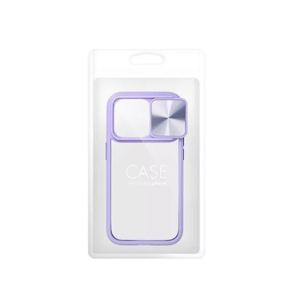 Slider Samsung S23 FE, kameravédős szilikon tok, lila