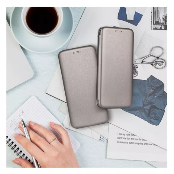Forcell Elegance oldalra nyíló hátlap tok Samsung A25 5G szürke