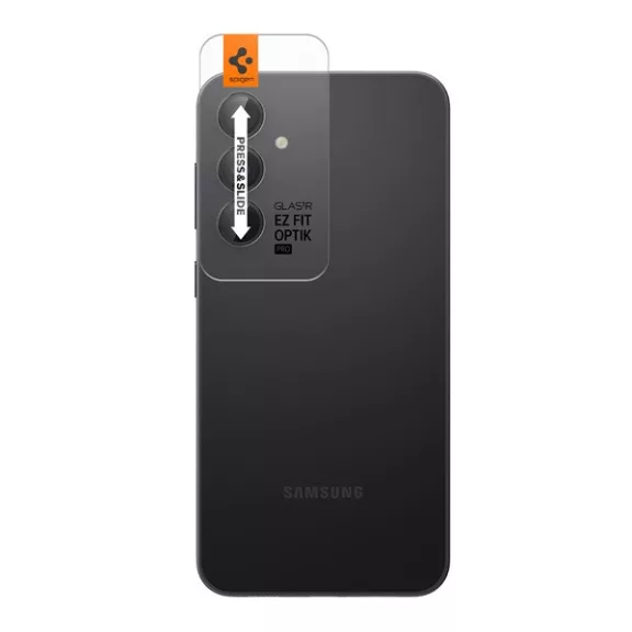 Spigen Glas.tR SLIM EZ Fit Optik Pro Samsung Galaxy S23 FE Tempered kameralencse-védő fólia felhelyező kerettel, fekete (2db)