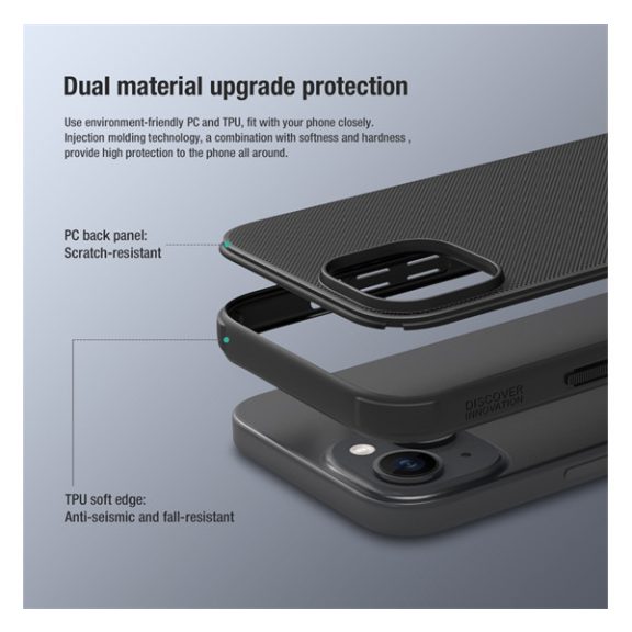 Nillkin Super Frosted Shield Pro Apple iPhone 15 műanyag tok, fekete
