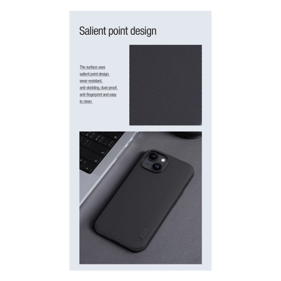 Nillkin Super Frosted Shield Pro Mágneses Apple iPhone 15 műanyag tok, fekete