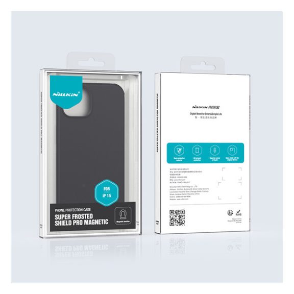 Nillkin Super Frosted Shield Pro Mágneses Apple iPhone 15 műanyag tok, fekete