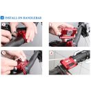 Univerzális, kerékpáros / biciklis tartó, 50 - 100 mm-es készülékekhez, kormányra szerelhető, 360°-ban állítható, GUB G-85, fekete